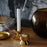 2Pcs Metal Candle Holder Round Base Dining Table Bedroom Study Tealight Candle Stand - Brass Color - 2