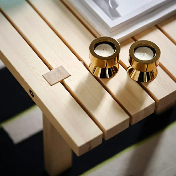 2Pcs Metal Candle Holder Round Base Dining Table Bedroom Study Tealight Candle Stand - Brass Color - 4