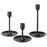3Pcs / Set Candle Holders Dining Table Bedroom Study Metal Minimalist Candlestick with Stable Base - Black - 1