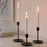 3Pcs / Set Candle Holders Dining Table Bedroom Study Metal Minimalist Candlestick with Stable Base - Black - 2