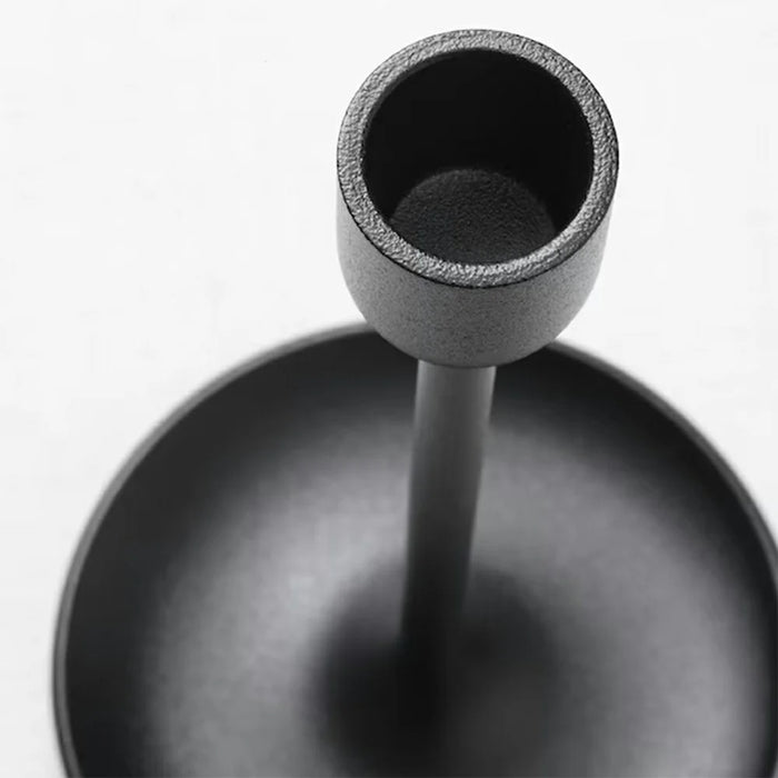 3Pcs / Set Candle Holders Dining Table Bedroom Study Metal Minimalist Candlestick with Stable Base - Black - 4