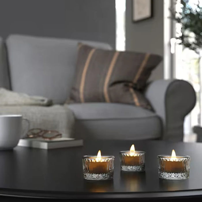 3Pcs Round Minimalist Clear Glass Candle Holders for Home Decor Aromatherapy Dining - 2