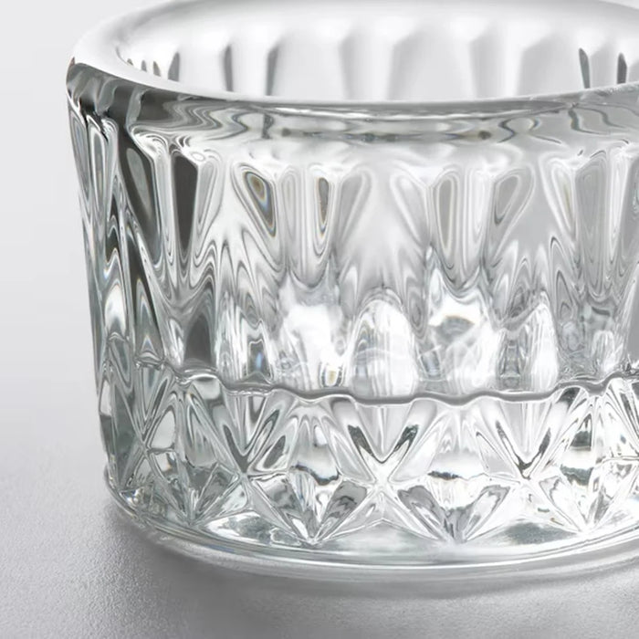 3Pcs Round Minimalist Clear Glass Candle Holders for Home Decor Aromatherapy Dining - 5