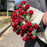 160cm Diameter 90 Flowers Round Blanket Soft Yarn Crochet 3D Floral Bouquet Blanket - Roman Red Rose + White Blanket - 2
