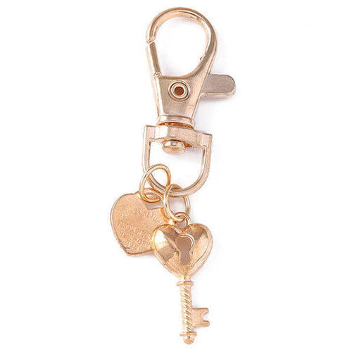 Romantic Heart and Key / Shell Pendant Electroplated Zinc Alloy Key Chain Backpack Keyring - Heart and Key - 1