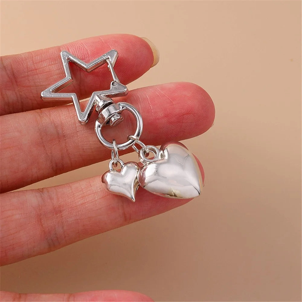 Vintage Heart / Shell Pendant Metal Keychain Hanging Ornament for Car Keys / Backpacks - Heart - 3