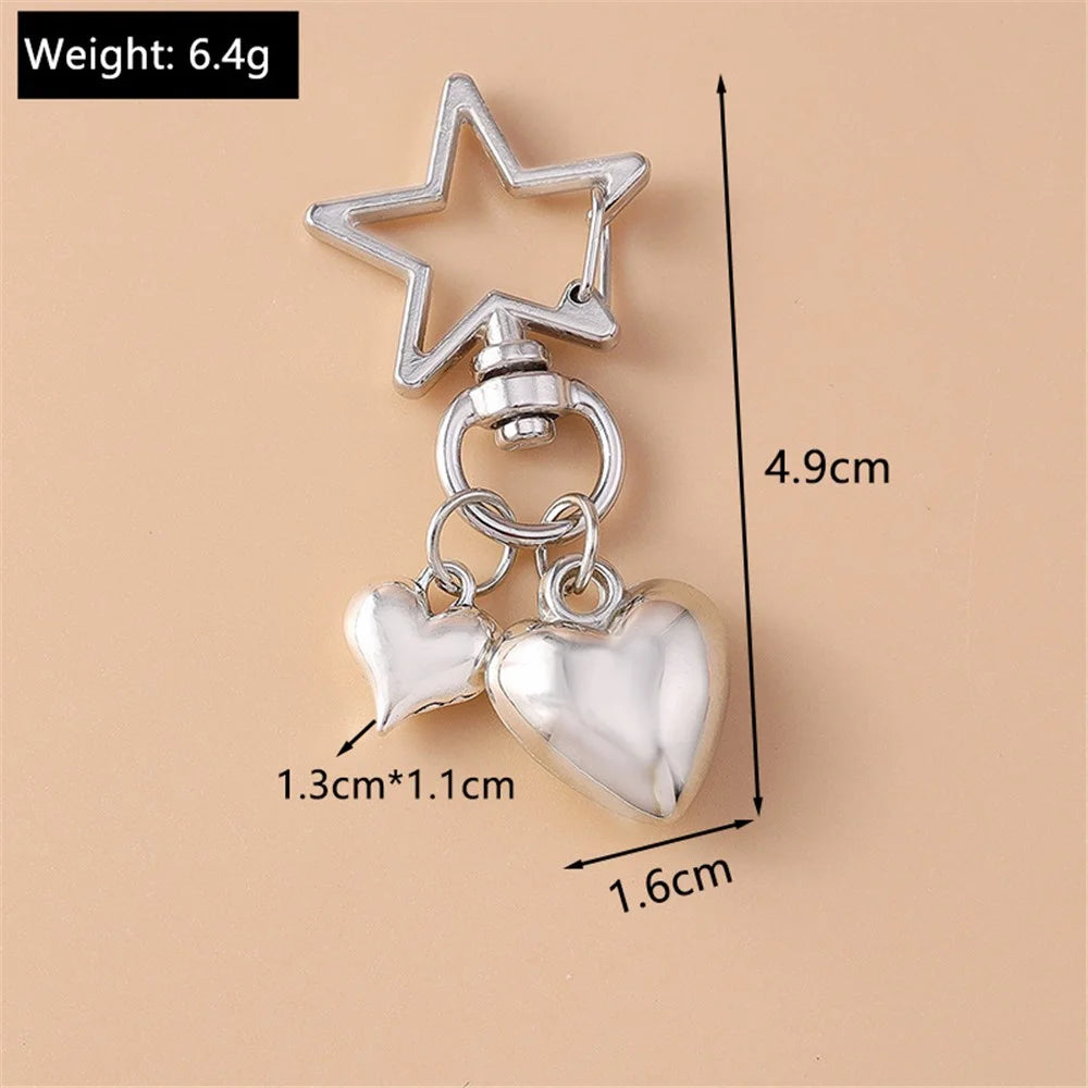 Vintage Heart / Shell Pendant Metal Keychain Hanging Ornament for Car Keys / Backpacks - Heart - 5