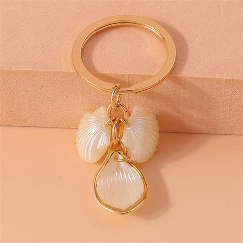 Shell Butterfly Waterdrop Pendant Keychain Hanging Ornament for Handbag Key Ring - Shell - 1