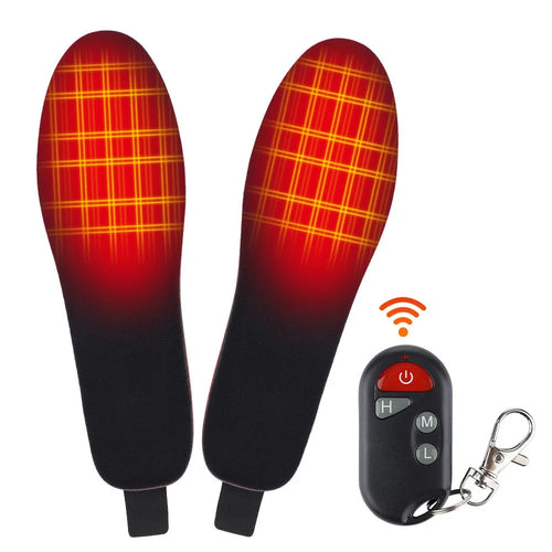 1Pair Electric Heated Insoles Three-Speed Wireless RC Heating Insoles Temperature Regulation Warm Insoles Foot Care Devices - L Size: 41-46 - 1