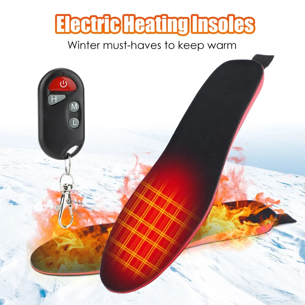 1Pair Electric Heated Insoles Three-Speed Wireless RC Heating Insoles Temperature Regulation Warm Insoles Foot Care Devices - L Size: 41-46 - 3