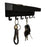 Iron Wall Mounted Key Holder Mail Organizer Hanger Hook Storage Rack for Home Entryway - Black - 1