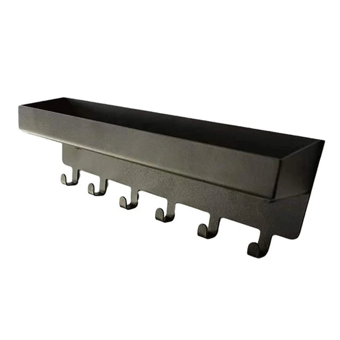 Iron Wall Mounted Key Holder Mail Organizer Hanger Hook Storage Rack for Home Entryway - Black - 3