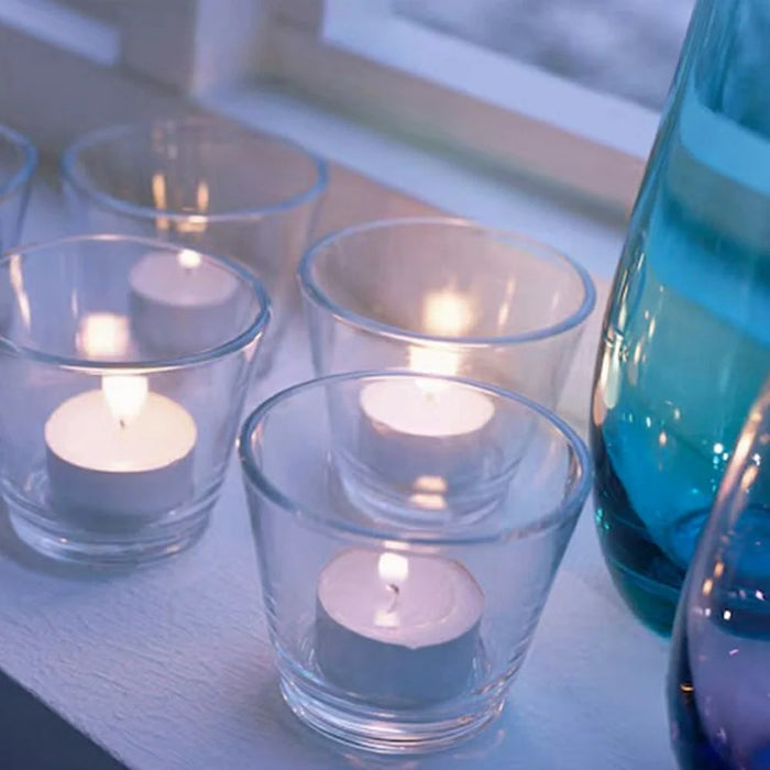 4PCS / Set Glass Candle Holders for Tealight Candles Crystal Clear Decorative Candlesticks Home Decor - 2
