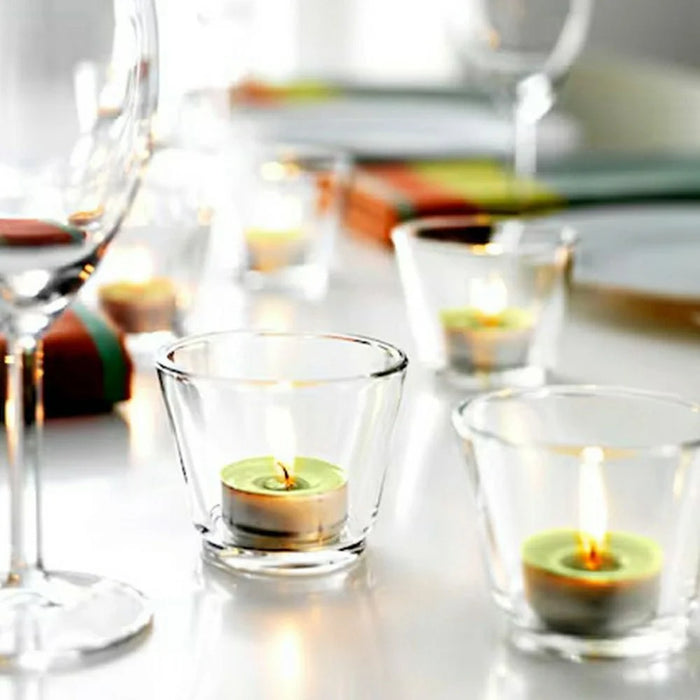4PCS / Set Glass Candle Holders for Tealight Candles Crystal Clear Decorative Candlesticks Home Decor - 4