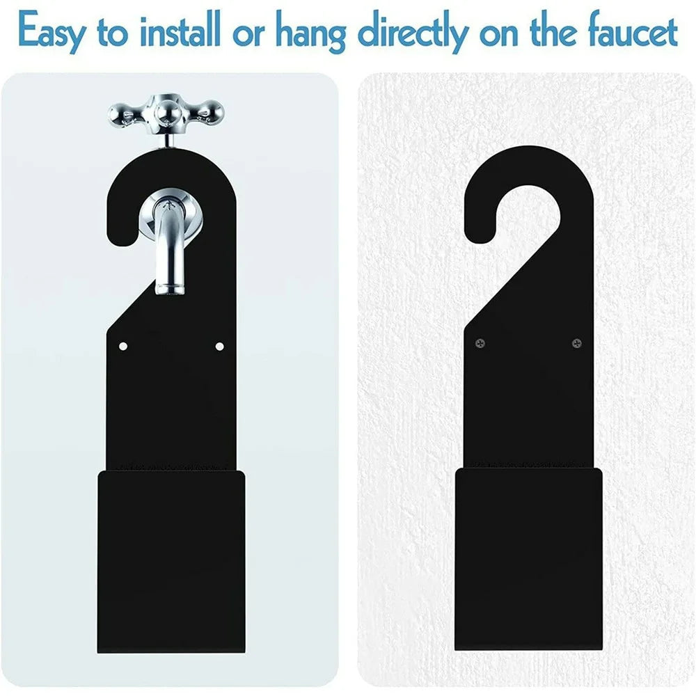Metal Garden Hose Holder for Car Wash L-Shaped Hook Wall Mount Hanger Expandable Pipe Accessory - 3