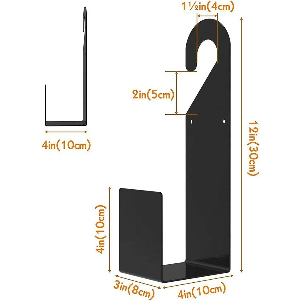 Metal Garden Hose Holder for Car Wash L-Shaped Hook Wall Mount Hanger Expandable Pipe Accessory - 5