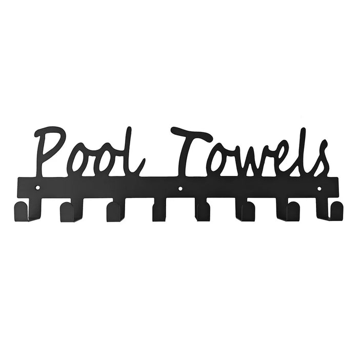 Towel Rack with 8 Hooks Wall Mounted Hanger for Bathroom Pool Shower Clothes Towels Keys Storage - 2