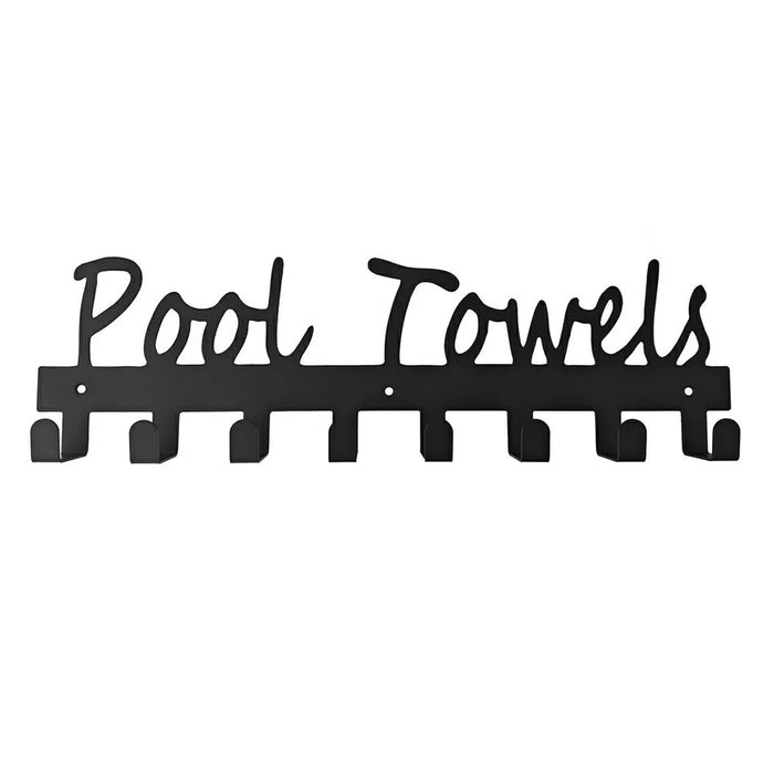 Wall Mounted Towel Rack 8 Hooks Hanger for Bathroom Pool Shower Clothes Key Holder Storage Organizer - 1