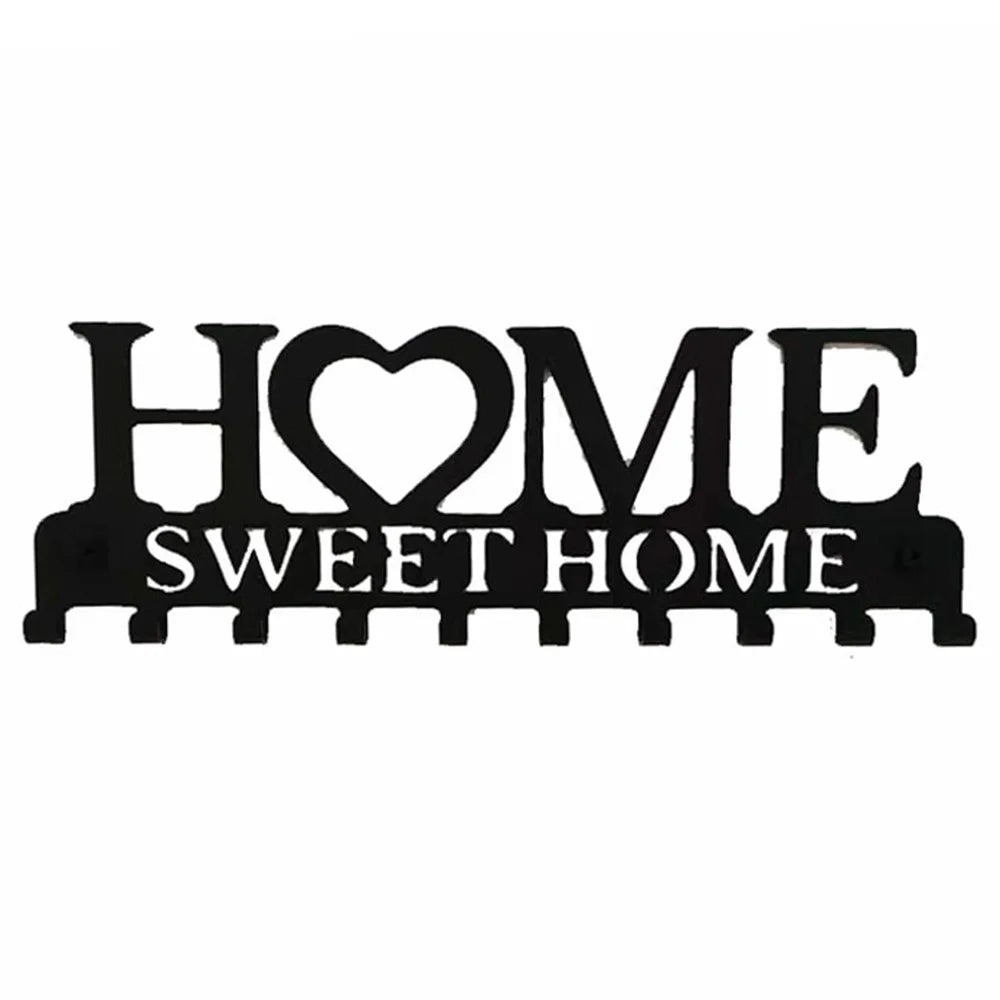 Carbon Steel HOME Creative Key Holder Wall Mount Rack with 10 Hooks Storage Organizer - 1