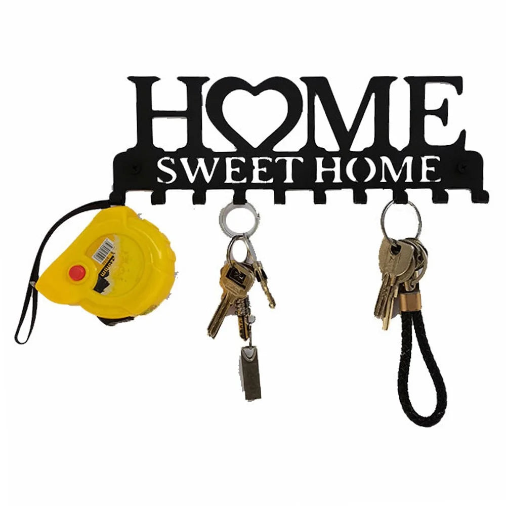 Carbon Steel HOME Creative Key Holder Wall Mount Rack with 10 Hooks Storage Organizer - 3