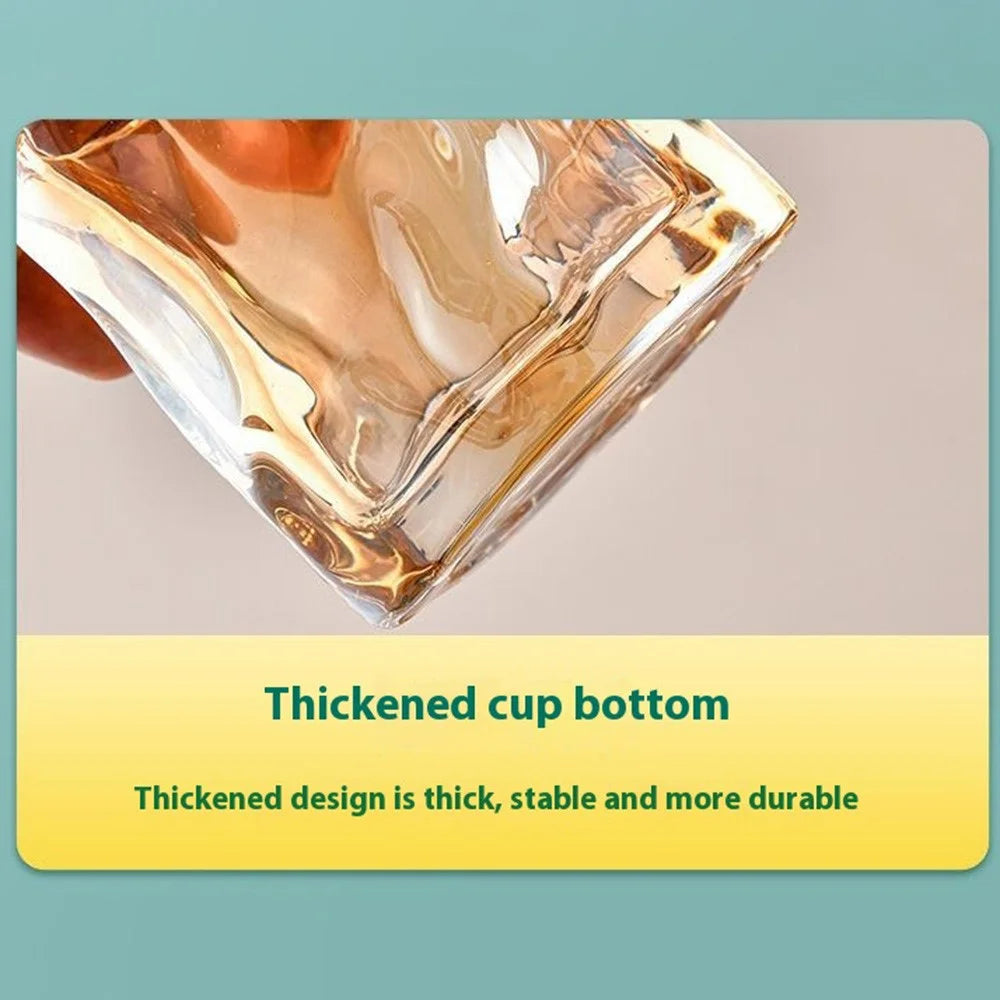 250ML Glass Cup Water Mug Coffee Cup Beer Glass Irregular Twisted Design for Home  /  Office (No FDA) - Yellow - 2