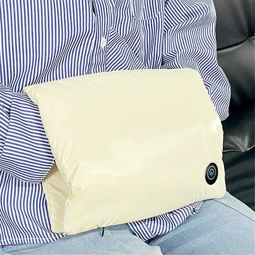 Electric Heated Pad Hand Warmer Pouch Smart Thermostatic Waist Leg Warmer Graphene Heating Pad with 3 Levels Heat Setting Portable USB Hand Heater (No Power Bank) - Light Yellow - 5