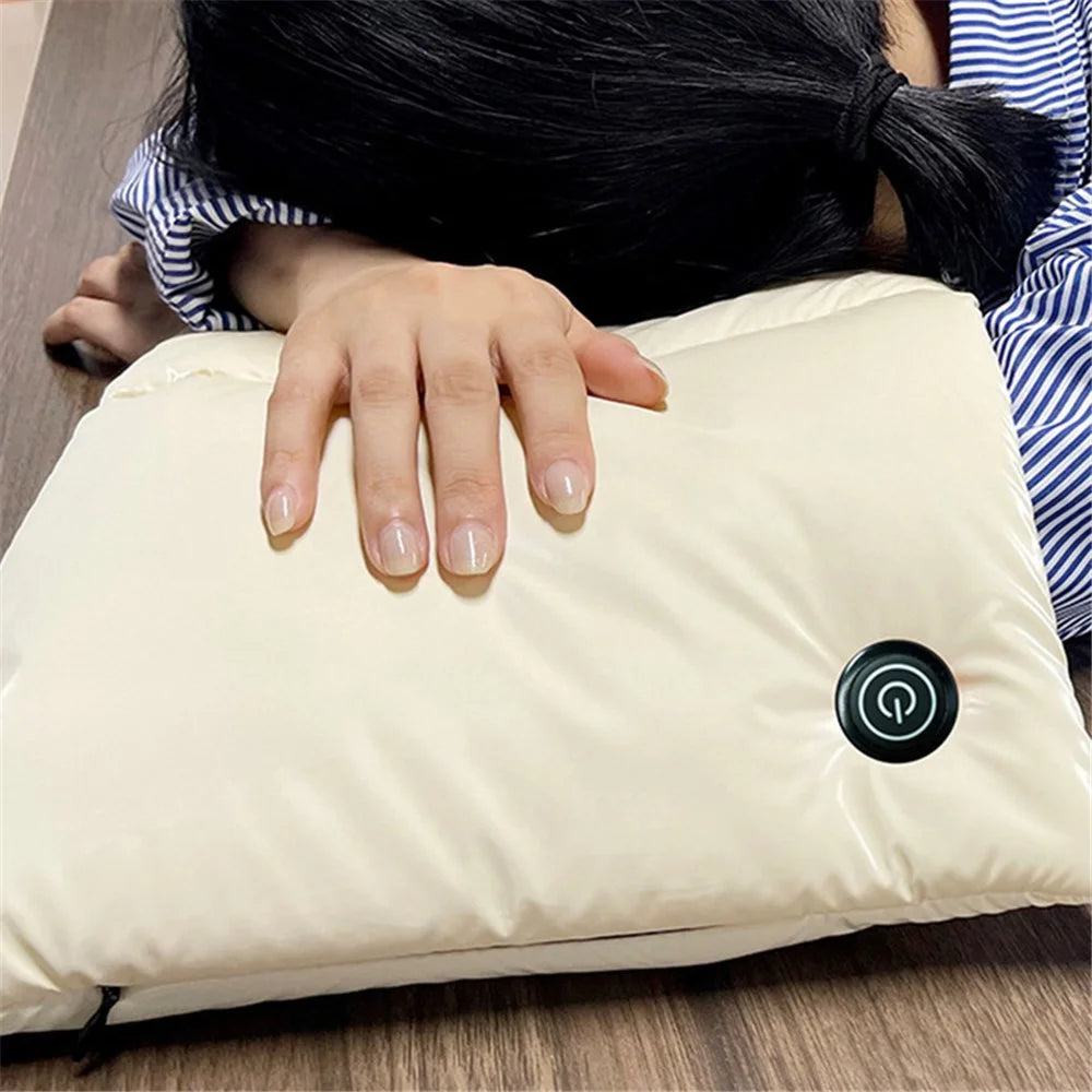 Electric Heated Pad Hand Warmer Pouch Smart Thermostatic Waist Leg Warmer Graphene Heating Pad with 3 Levels Heat Setting Portable USB Hand Heater (No Power Bank) - Light Yellow - 7