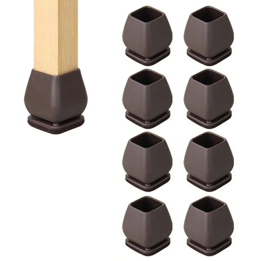 8Pcs Chair Leg Caps for 20-26mm Square Legs Cover Noise Reducing Furniture Pads Thickened Wear-Resistant, Tan - 1
