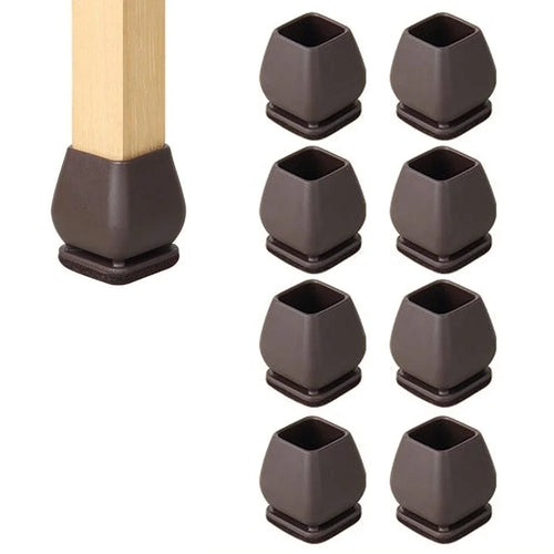 8Pcs Chair Leg Caps for 20-26mm Square Legs Cover Noise Reducing Furniture Pads Thickened Wear-Resistant, Tan - 1