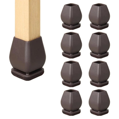 8Pcs Chair Leg Caps for 15-20mm Square Legs Cover Noise Reducing Furniture Pads Thickened Wear-Resistant, Tan - 1