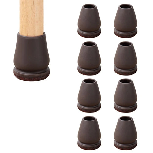 8Pcs Chair Leg Caps for 15-21mm Round Feet Furniture Pads Noise Reducing Thickened Wear-Resistant, Tan - 1