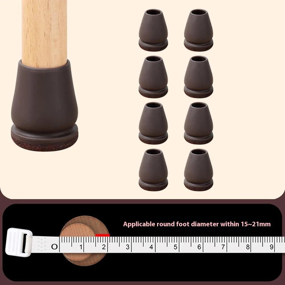8Pcs Chair Leg Caps for 15-21mm Round Feet Furniture Pads Noise Reducing Thickened Wear-Resistant, Tan - 2