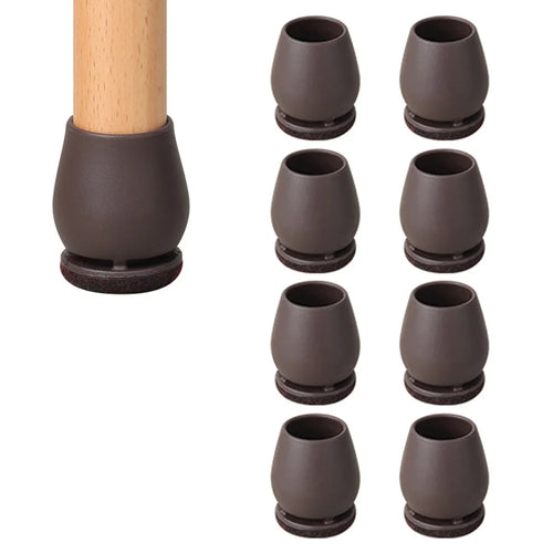 8Pcs Chair Leg Caps for 22-28mm Round Feet Furniture Pads Noise Reducing Thickened Wear-Resistant, Tan - 1