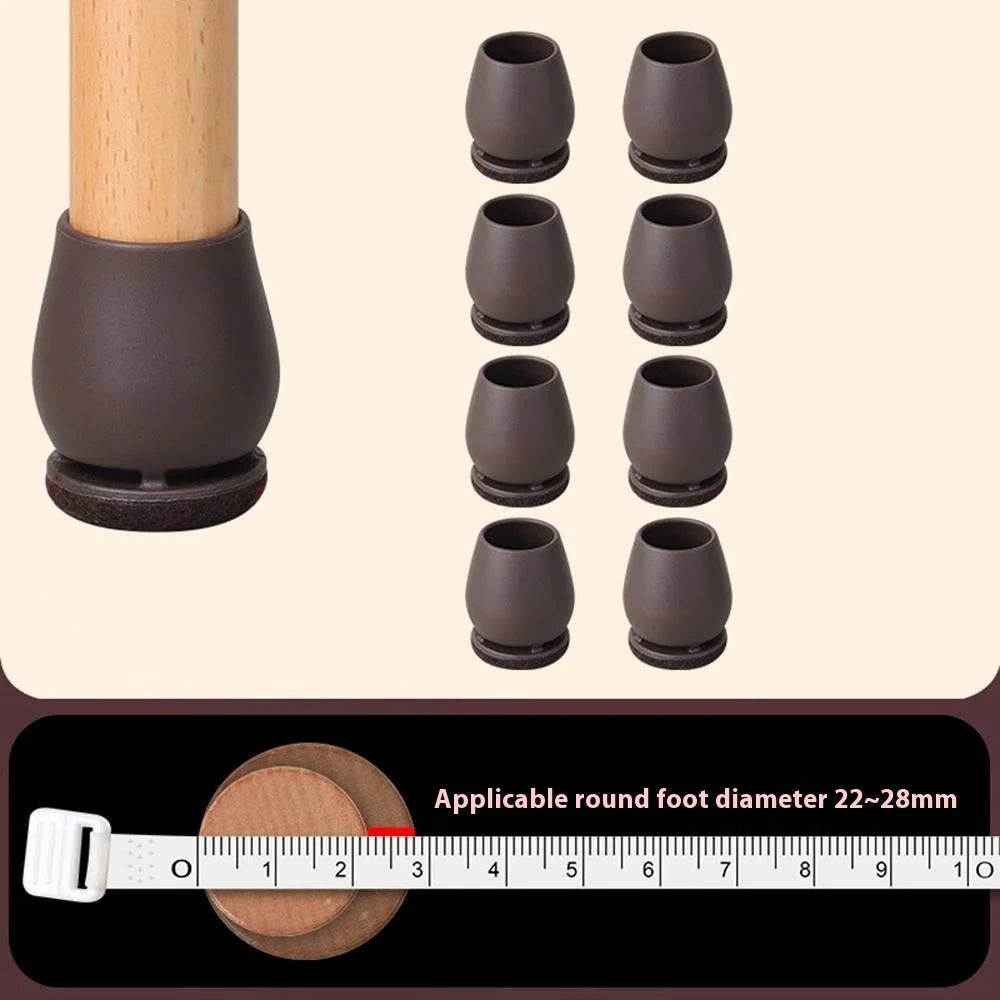 8Pcs Chair Leg Caps for 22-28mm Round Feet Furniture Pads Noise Reducing Thickened Wear-Resistant, Tan - 2