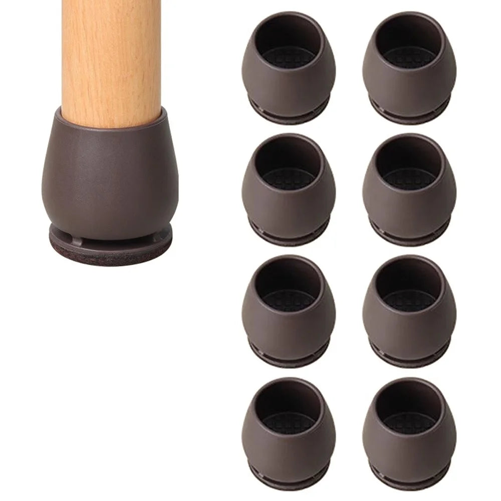 8Pcs Chair Leg Caps for 27-35mm Round Feet Furniture Pads Noise Reducing Thickened Wear-Resistant, Tan - 1