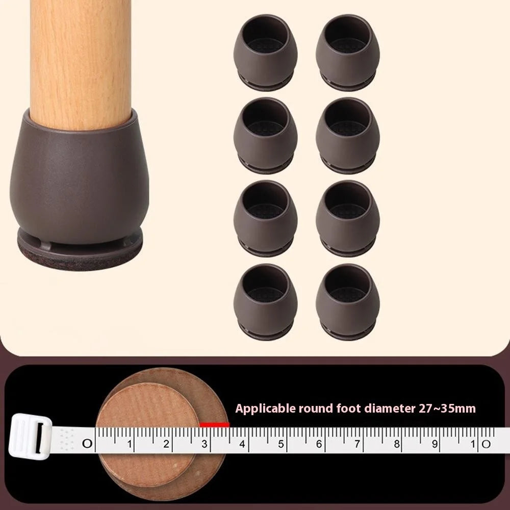 8Pcs Chair Leg Caps for 27-35mm Round Feet Furniture Pads Noise Reducing Thickened Wear-Resistant, Tan - 2