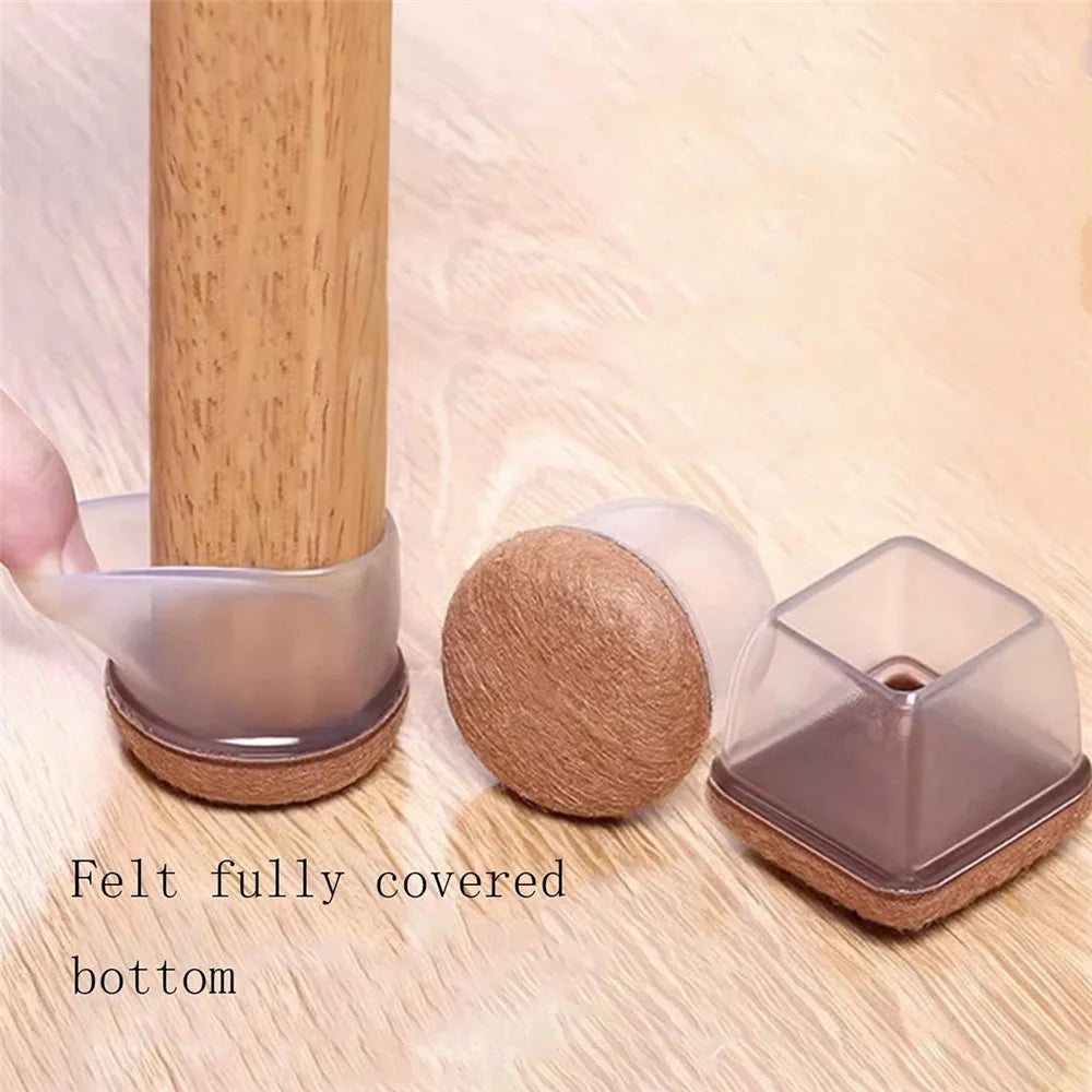 8Pcs Chair Leg Covers for 30-40mm Legs Noise Reducing Furniture Feet Caps Round Anti-Slip Floor Guards for Home - Brown - 5