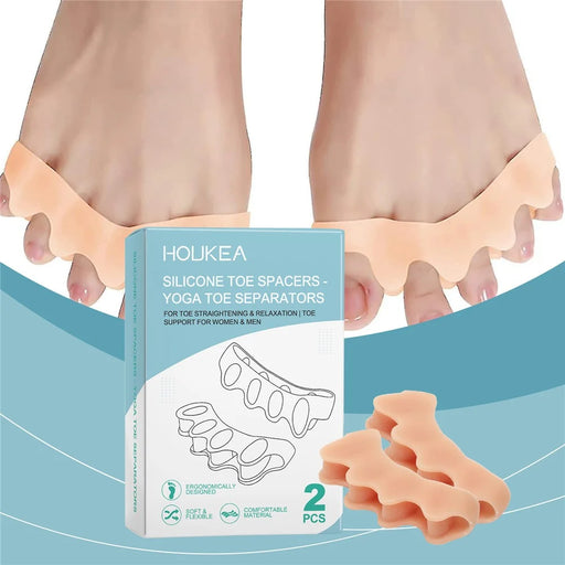HOUKEA HK-B07-0132-01 2Pcs Ergonomic Silicone Toe Separators for Toe Stretching Relaxation - 2