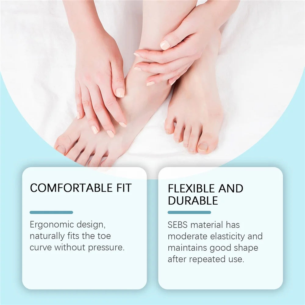 HOUKEA HK-B07-0132-01 2Pcs Ergonomic Silicone Toe Separators for Toe Stretching Relaxation - 5