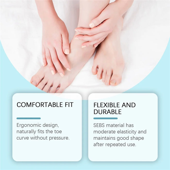 HOUKEA HK-B07-0132-01 2Pcs Ergonomic Silicone Toe Separators for Toe Stretching Relaxation - 5