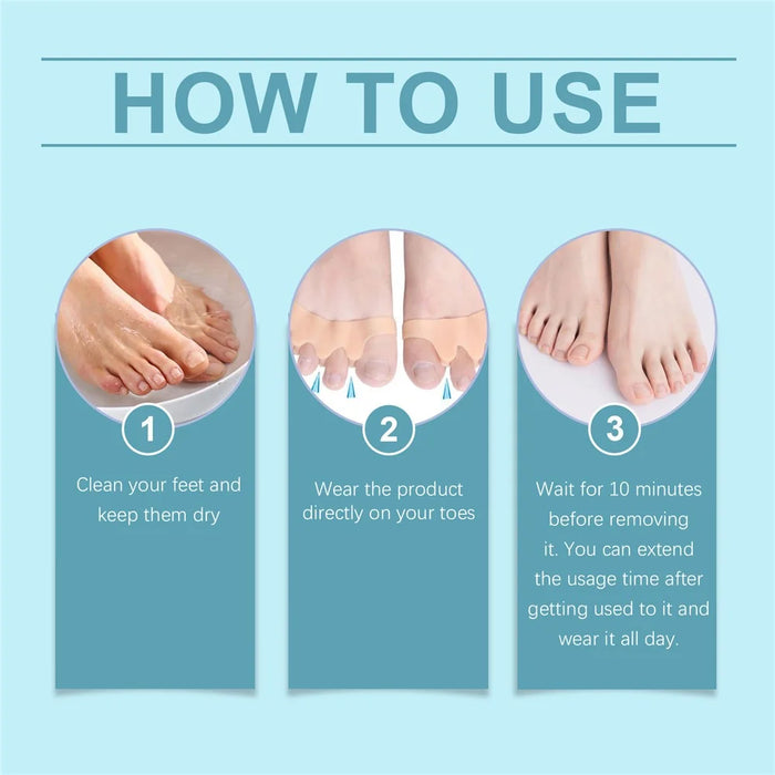 HOUKEA HK-B07-0132-01 2Pcs Ergonomic Silicone Toe Separators for Toe Stretching Relaxation - 6