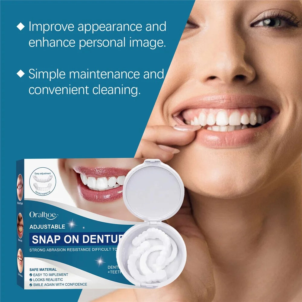 ORALHOE OR-A04-0391-01 Adjustable Snap On Dentures Resin Fake Teeth Smile Enhancer - 3