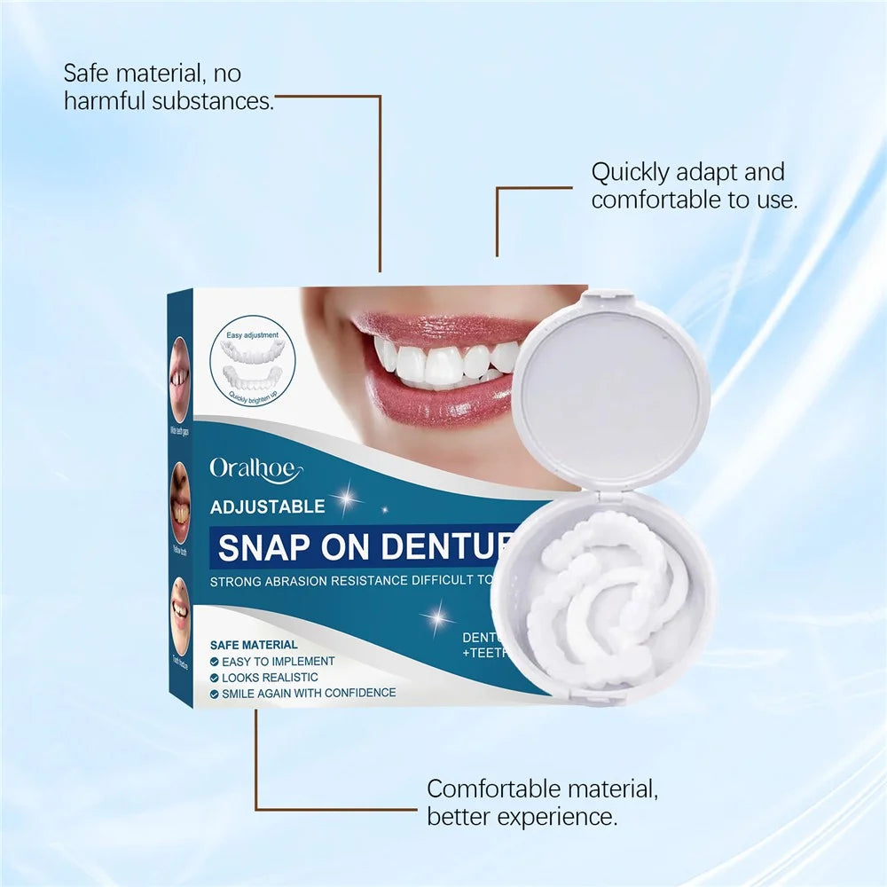 ORALHOE OR-A04-0391-01 Adjustable Snap On Dentures Resin Fake Teeth Smile Enhancer - 7
