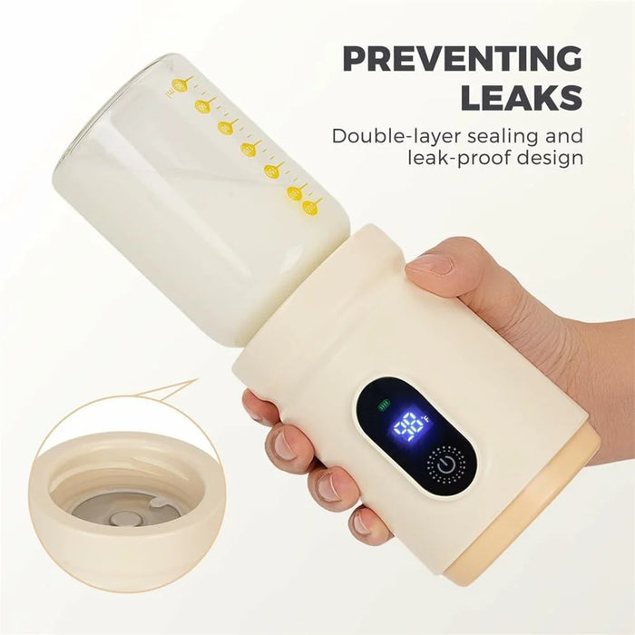 Portable Baby Milk Bottle Warmer Breast Formula Milk 4 Temperature Settings Wireless Travel Heater - 2