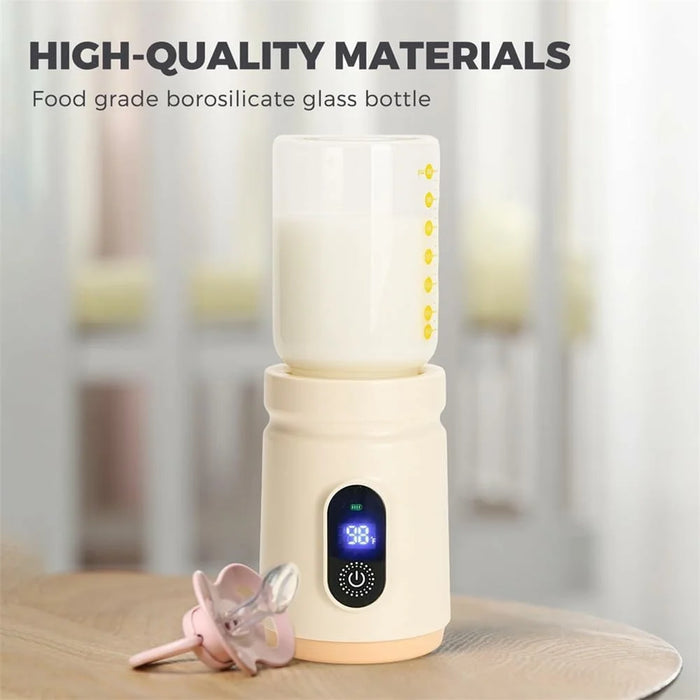 Portable Baby Milk Bottle Warmer Breast Formula Milk 4 Temperature Settings Wireless Travel Heater - 4