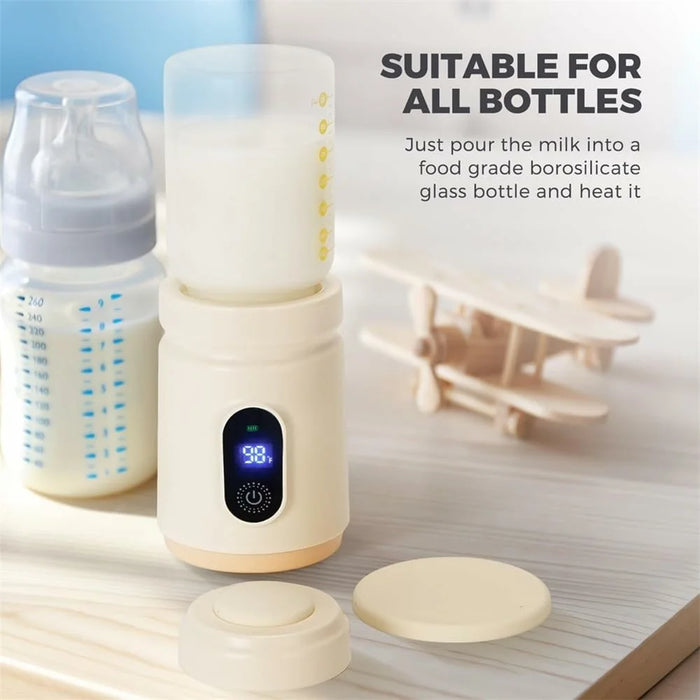 Portable Baby Milk Bottle Warmer Breast Formula Milk 4 Temperature Settings Wireless Travel Heater - 6