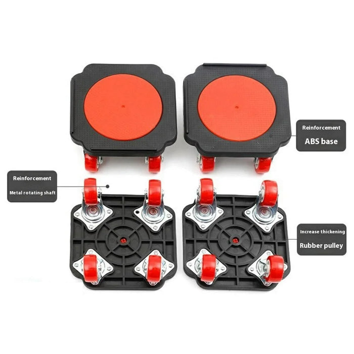 4Pcs Heavy Duty Furniture Mover Dolly Appliance Roller Moving Tool Set with 360 Degree Rotating Wheels - 2