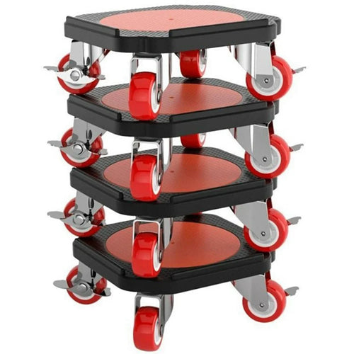 4Pcs / Set Furniture Mover Heavy Duty Dolly with 360 Degree Swivel Wheels and Brake, 1400kg Load Bearing - 1