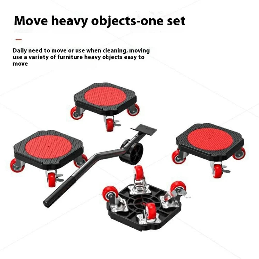 4Pcs / Set Furniture Mover Heavy Duty Dolly with 360 Degree Swivel Wheels and Brake, 1400kg Load Bearing - 3