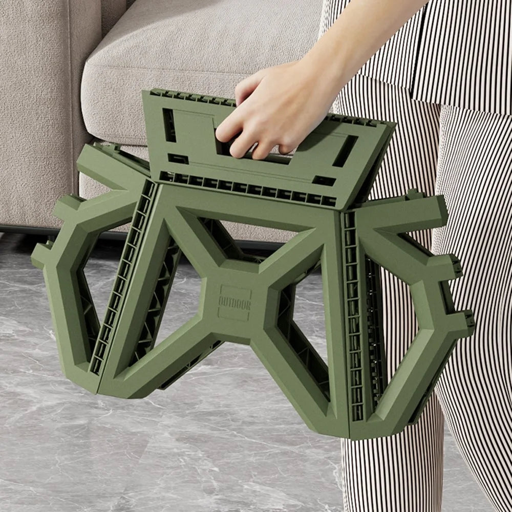 Small Size Folding Stool Portable Plastic Chair Lightweight Camping Fishing Seat for Adults Children - Green - 3